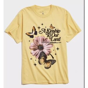 Alpha Collective Shirt Mens Large Yellow A Kinship To Our Land Graphic‎ Tee